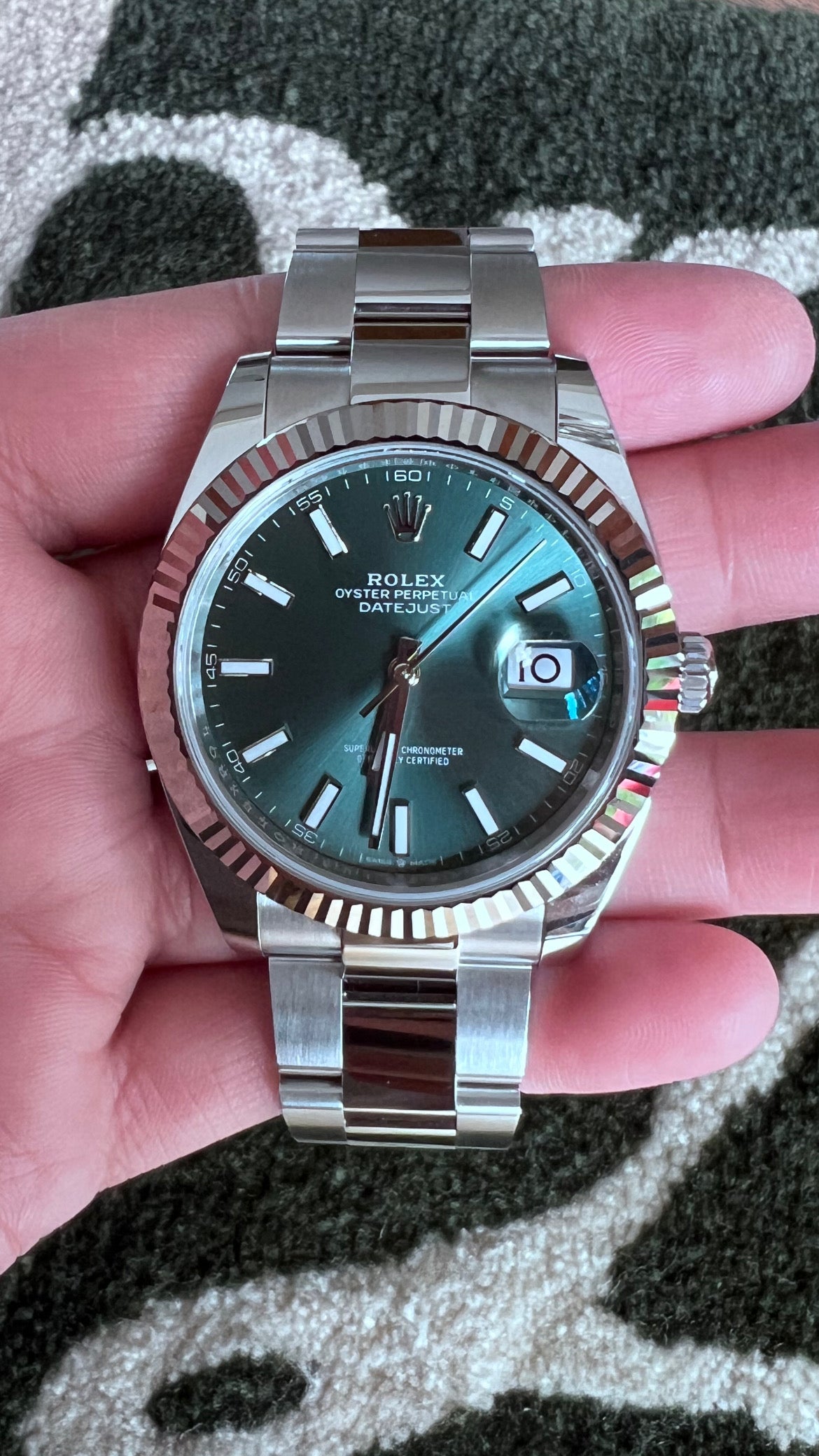 Rolex Datejust 41mm Mint Green Dial, 2026, New, Full Set 126334