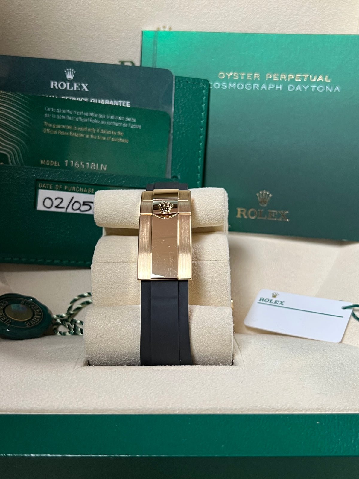 Rolex Cosmograph Daytona Oysterflex Yellow Gold Black Dial 2022 New Full Set