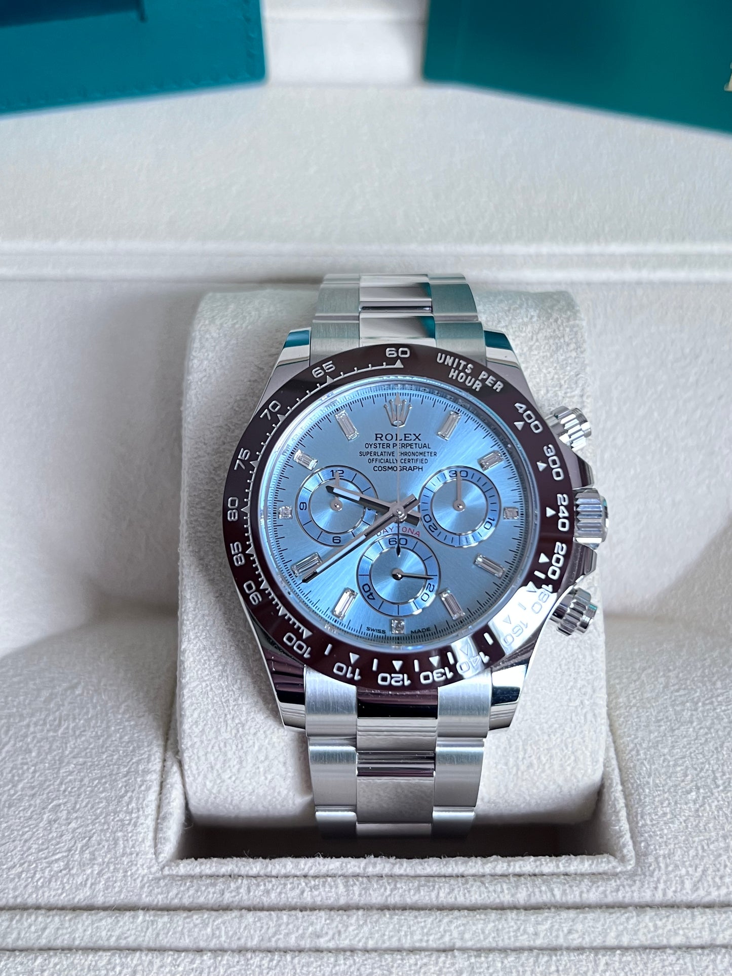 Rolex Daytona Platinum Baguette Ice Blue Dial, 2022, 116506