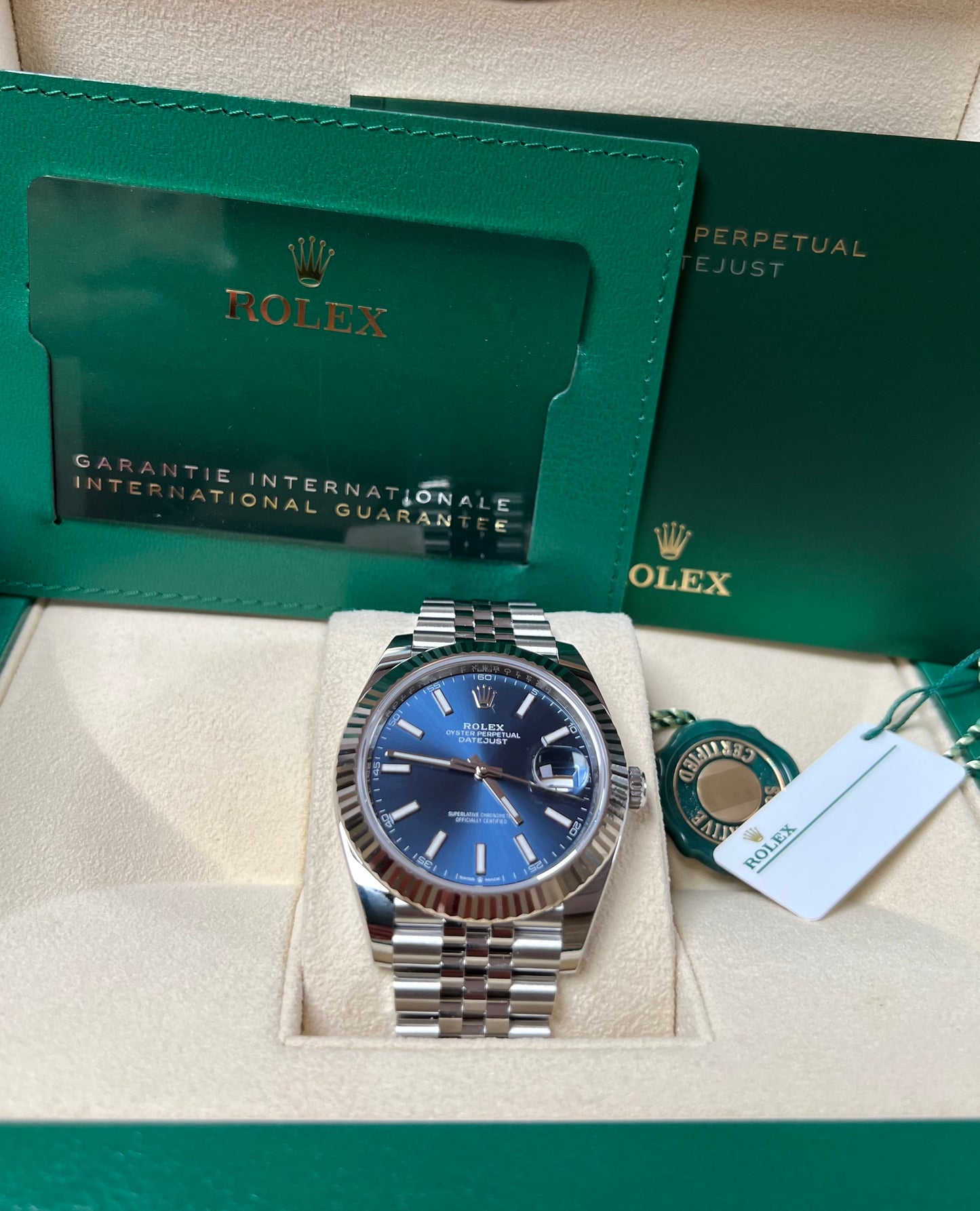 Rolex Datejust 41mm Blue Dial Fluted bezel