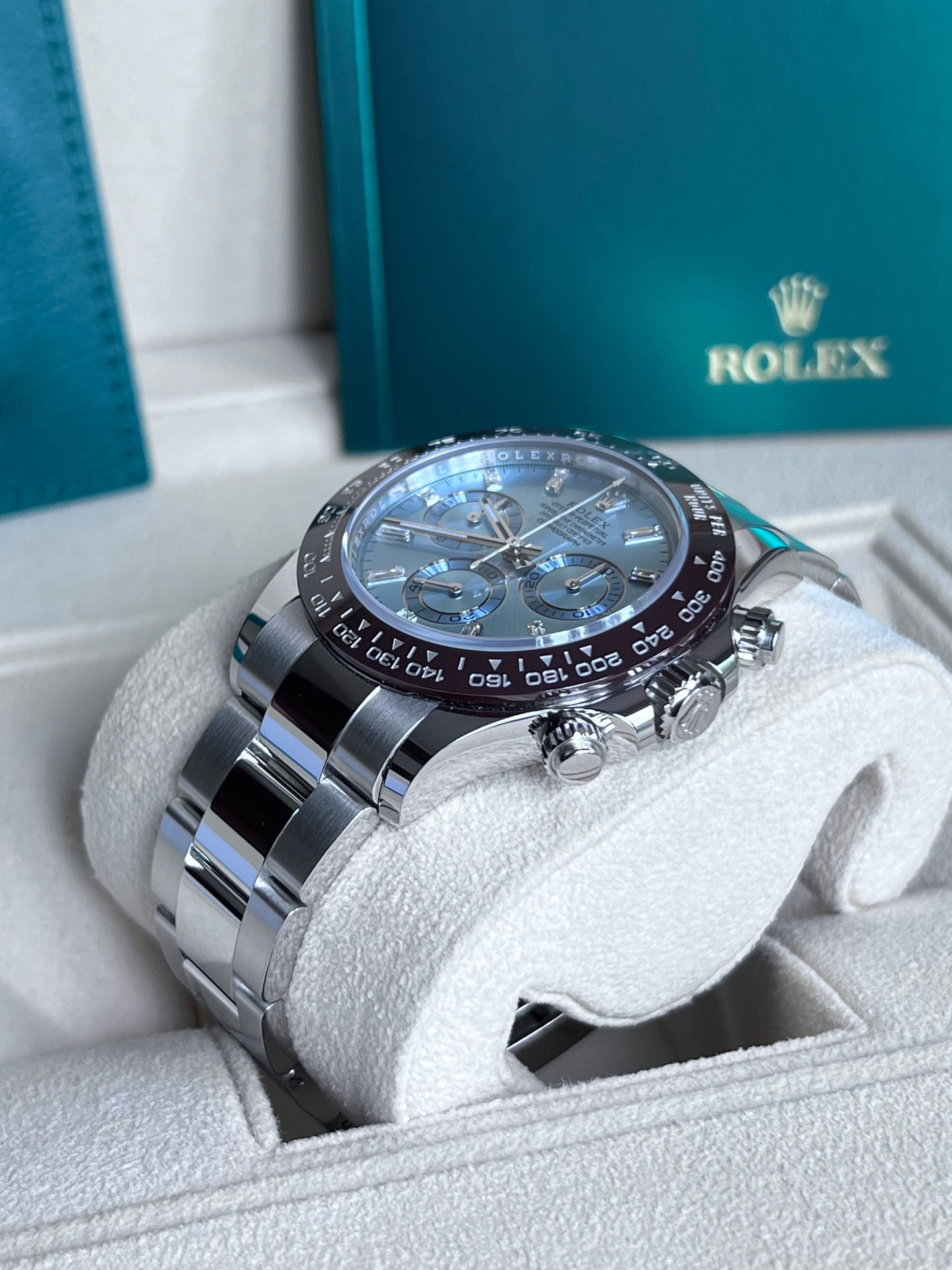 Rolex Daytona Platinum Baguette Ice Blue Dial, 2022, 116506