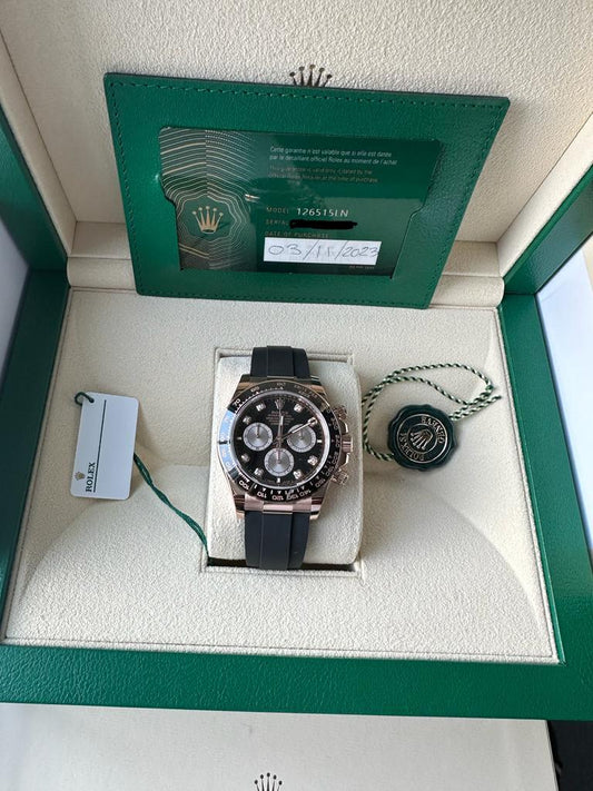 Rolex Daytona Oysterflex Rose Gold Diamond Dot 2023 126515LN New Reference