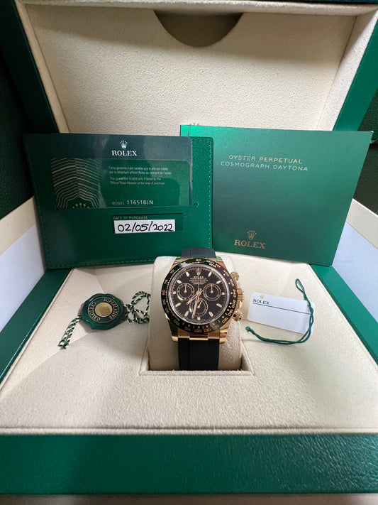 Rolex Cosmograph Daytona Oysterflex Yellow Gold Black Dial 2022 New Full Set