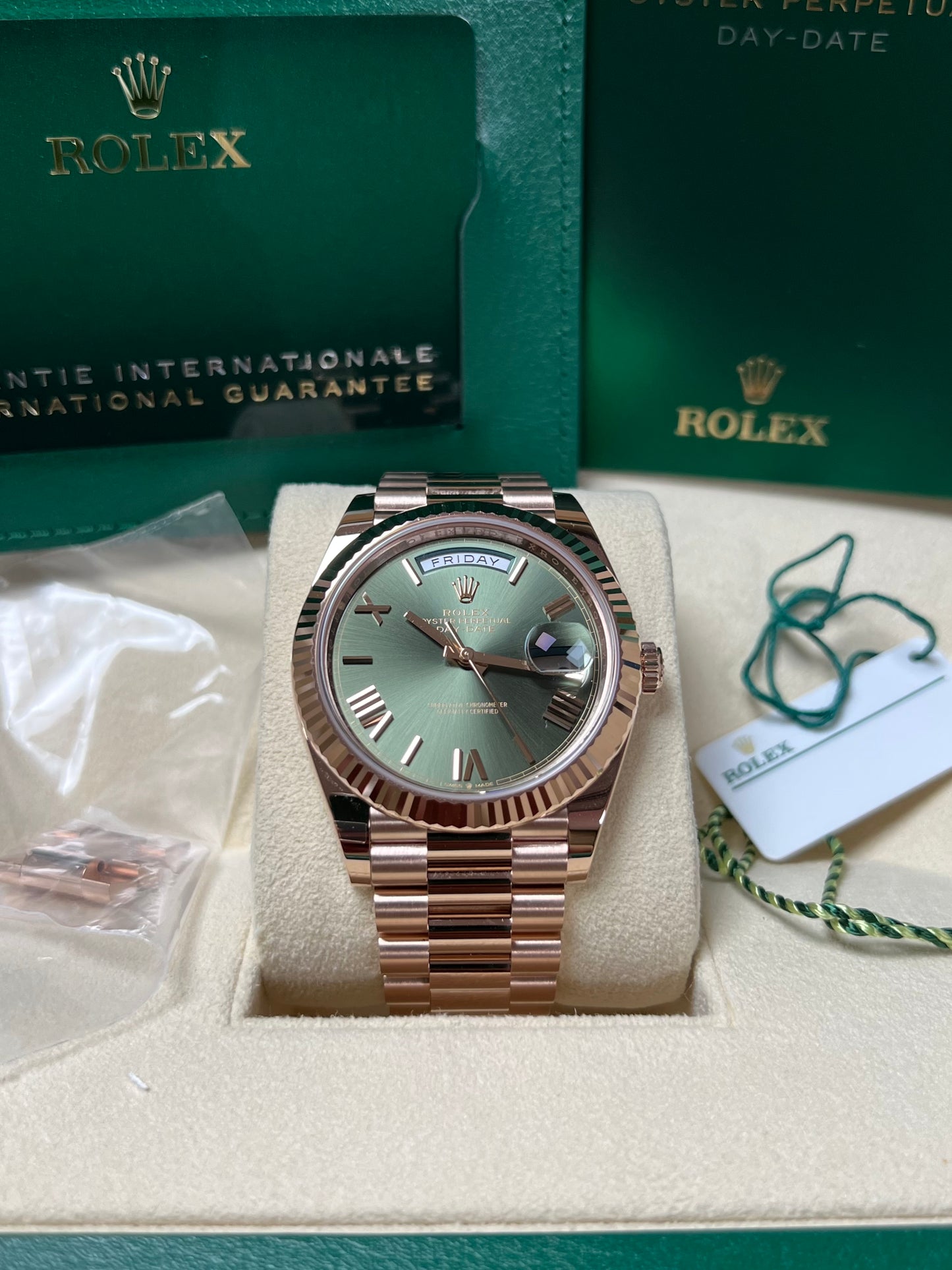 Rolex Day Date Rose Gold Olive Dial 2023