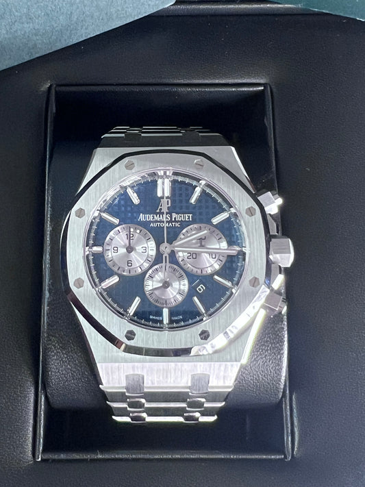 Audemars Piguet Royal Oak Chronograph 41mm Blue Dial Mens Steel Watch 26331ST 2021 New