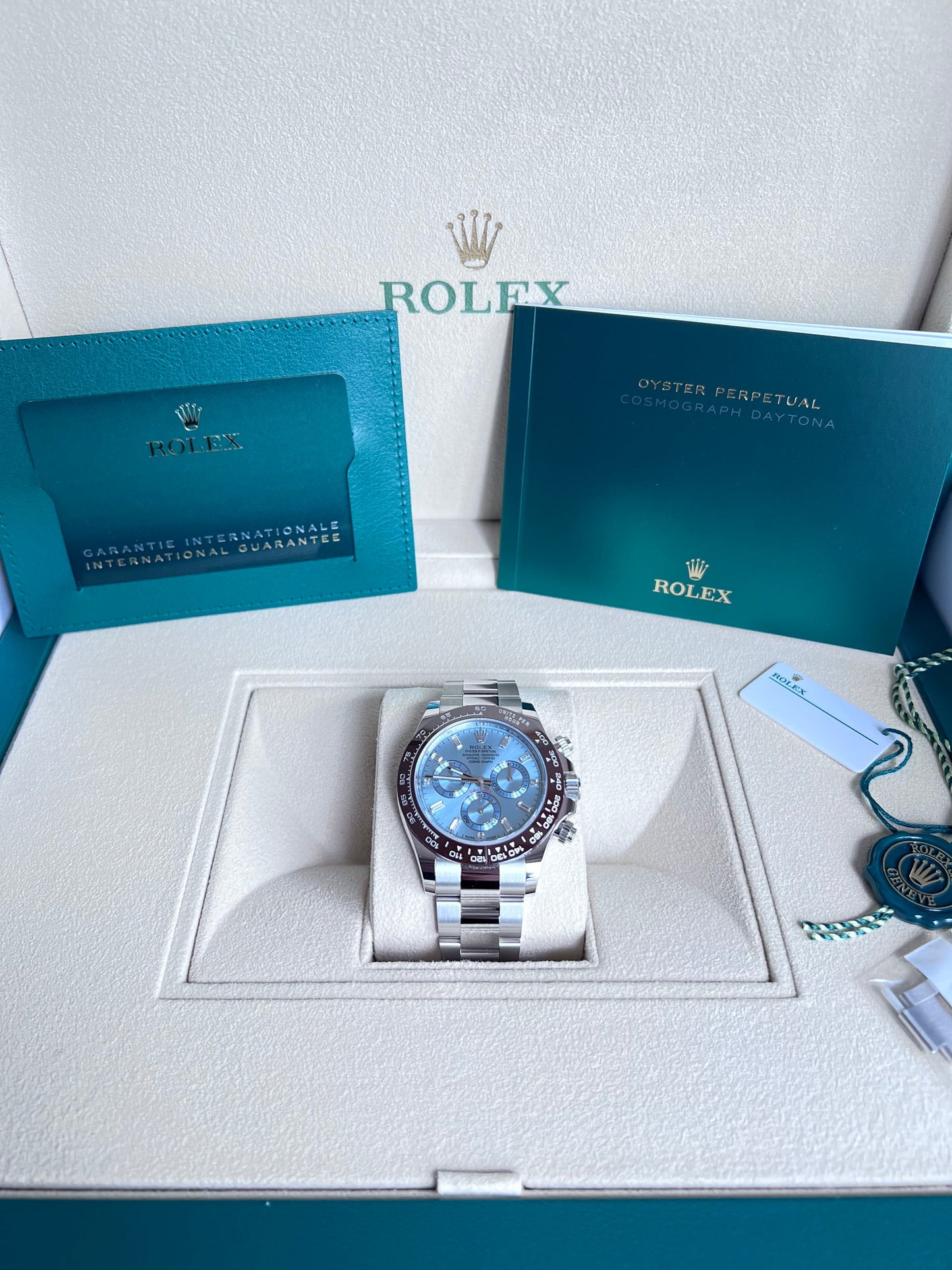 Rolex Daytona Platinum Baguette Ice Blue Dial, 2022, 116506