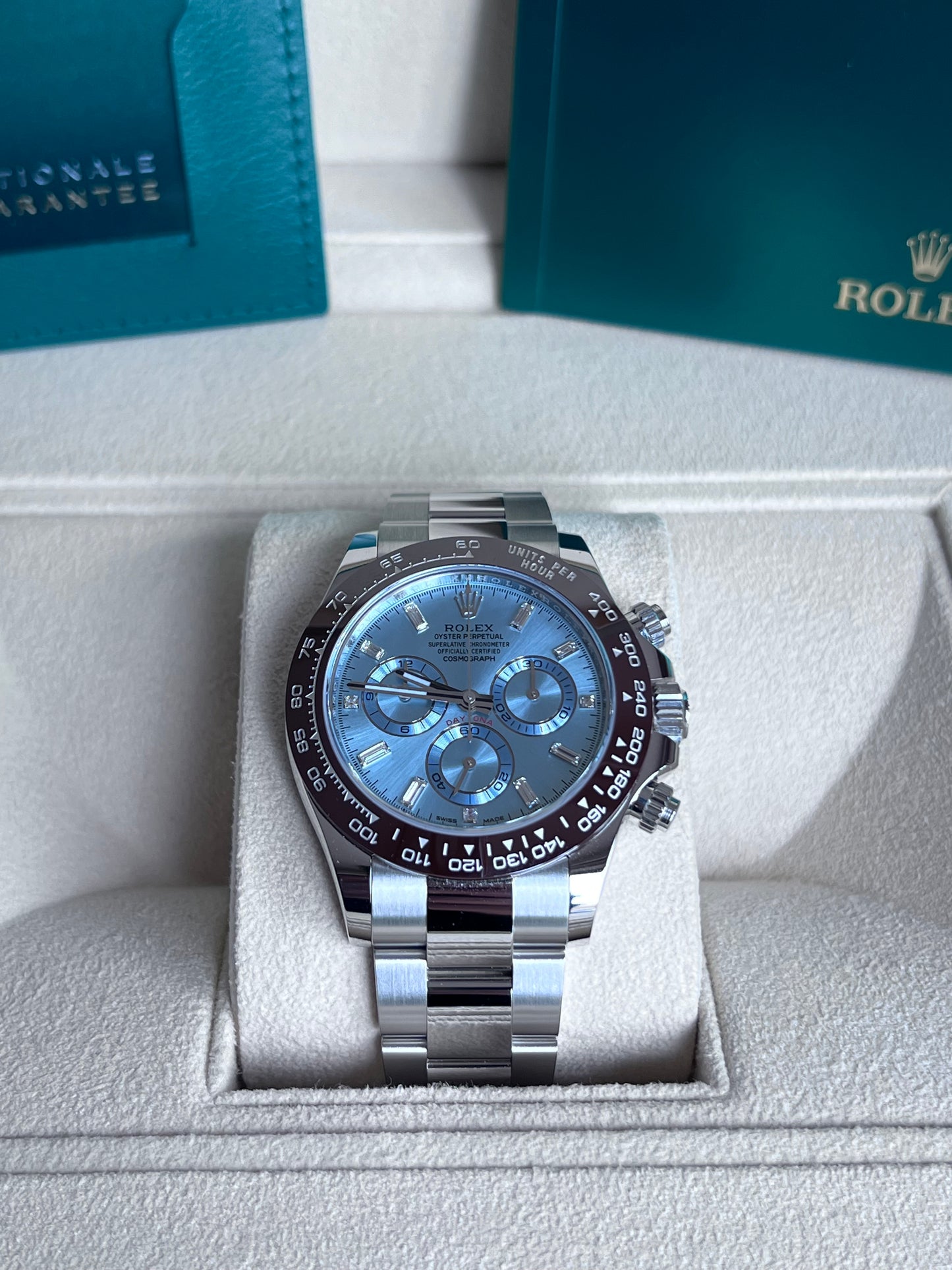 Rolex Daytona Platinum Baguette Ice Blue Dial, 2022, 116506