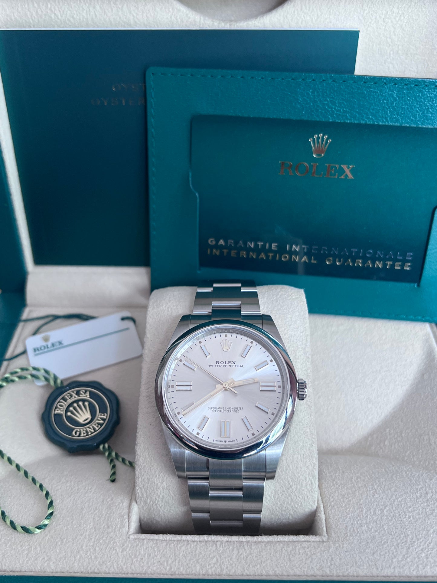 Rolex Oyster Perpetual 41mm with a silver dial New Unworn 2024