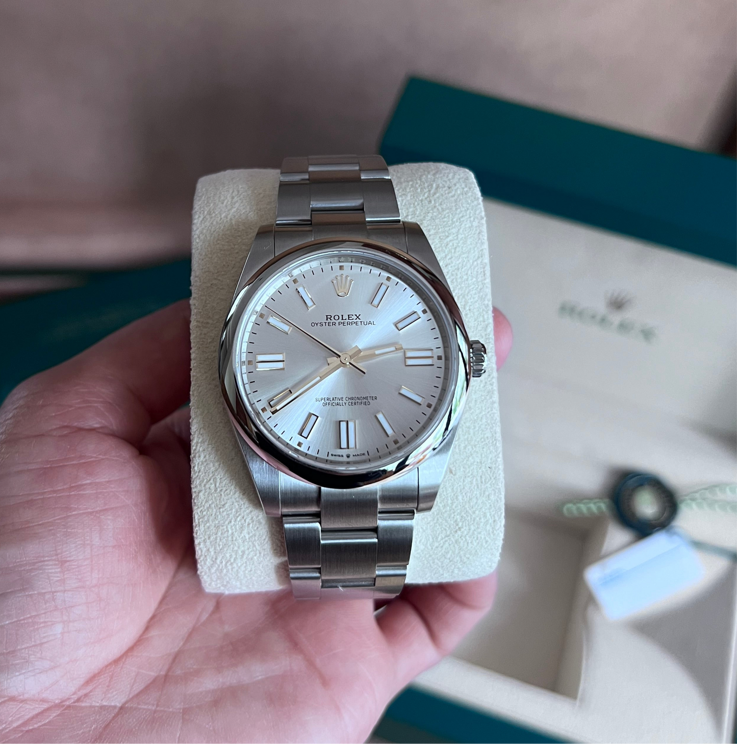 Rolex Oyster Perpetual 41mm with a silver dial New Unworn 2024