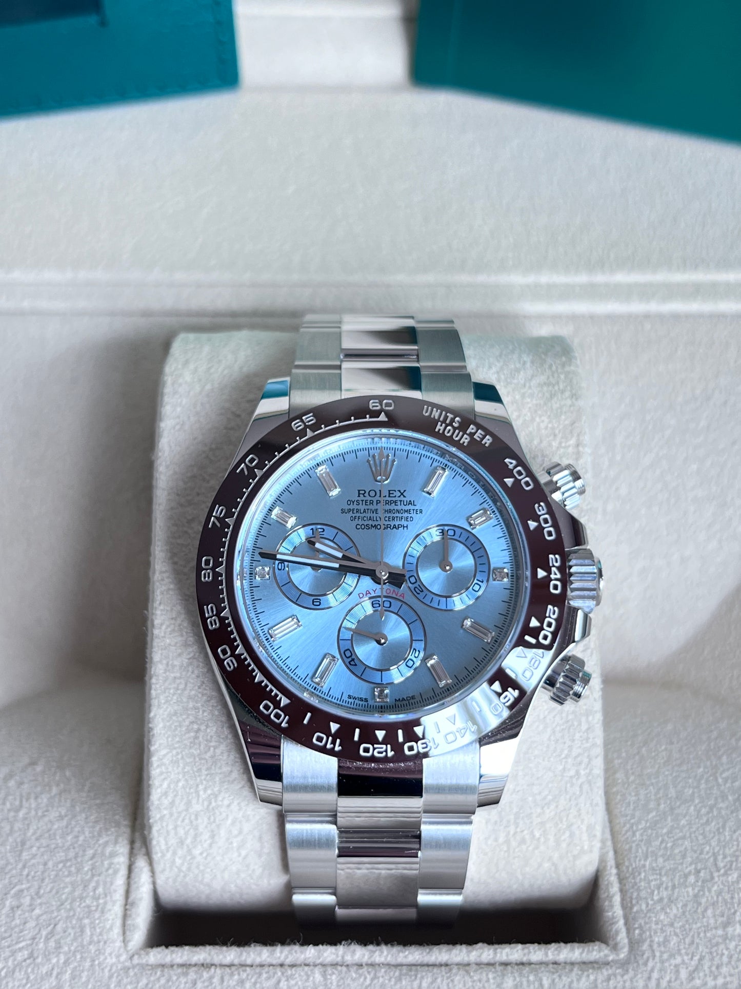 Rolex Daytona Platinum Baguette Ice Blue Dial, 2022, 116506