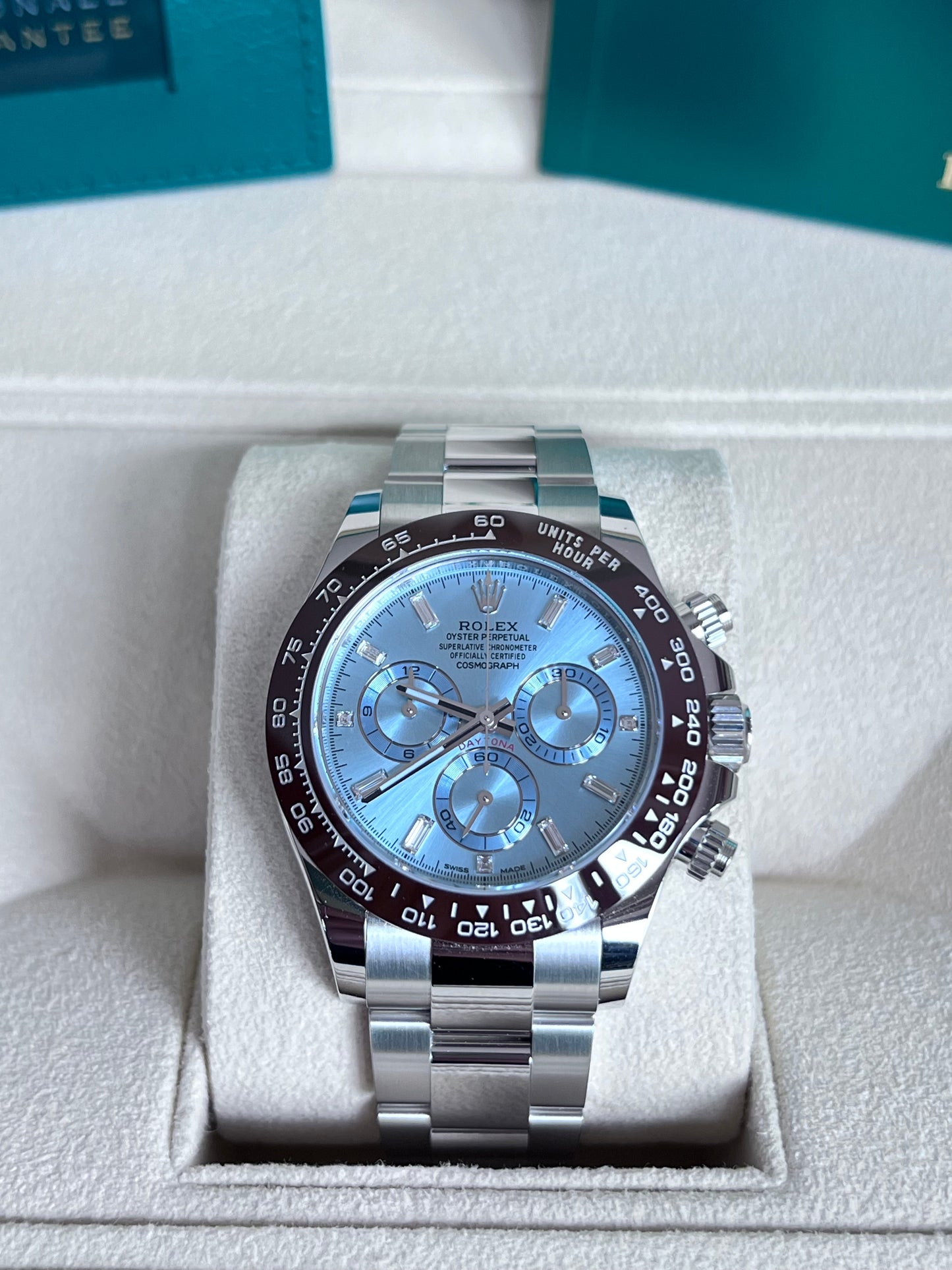 Rolex Daytona Platinum Baguette Ice Blue Dial, 2022, 116506