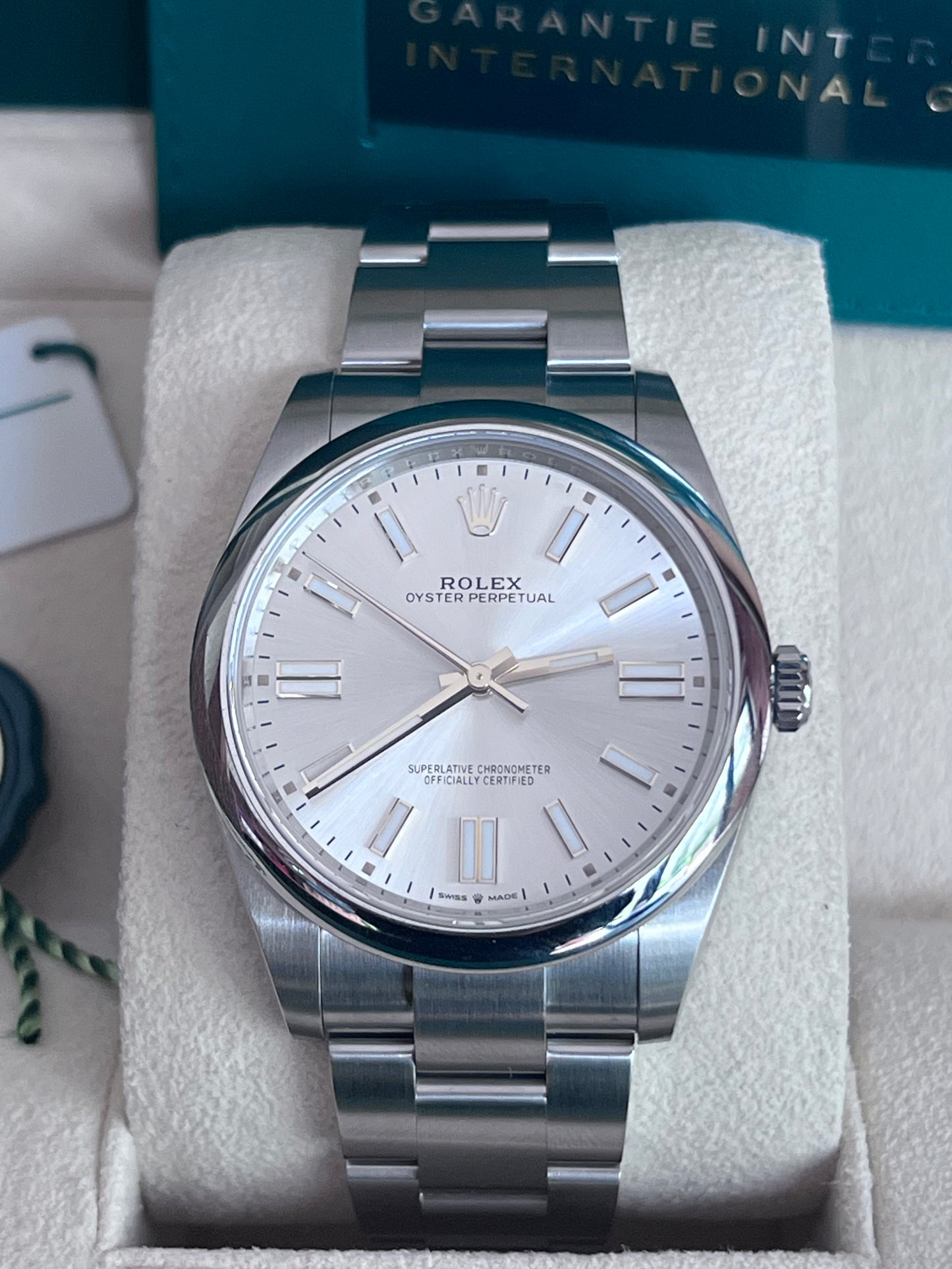 Rolex Oyster Perpetual 41mm with a silver dial New Unworn 2024