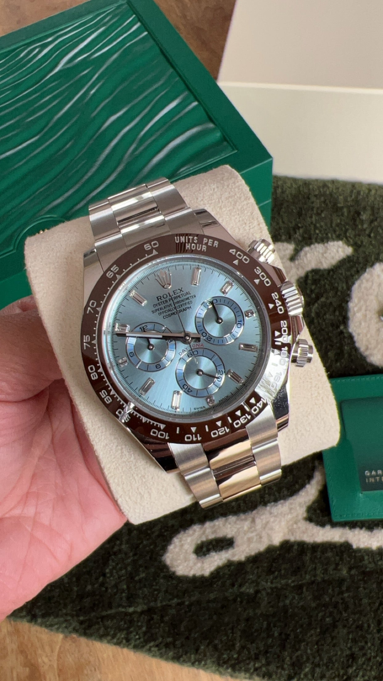 Rolex Daytona Platinum Baguette Ice Blue Dial, 2022, 116506