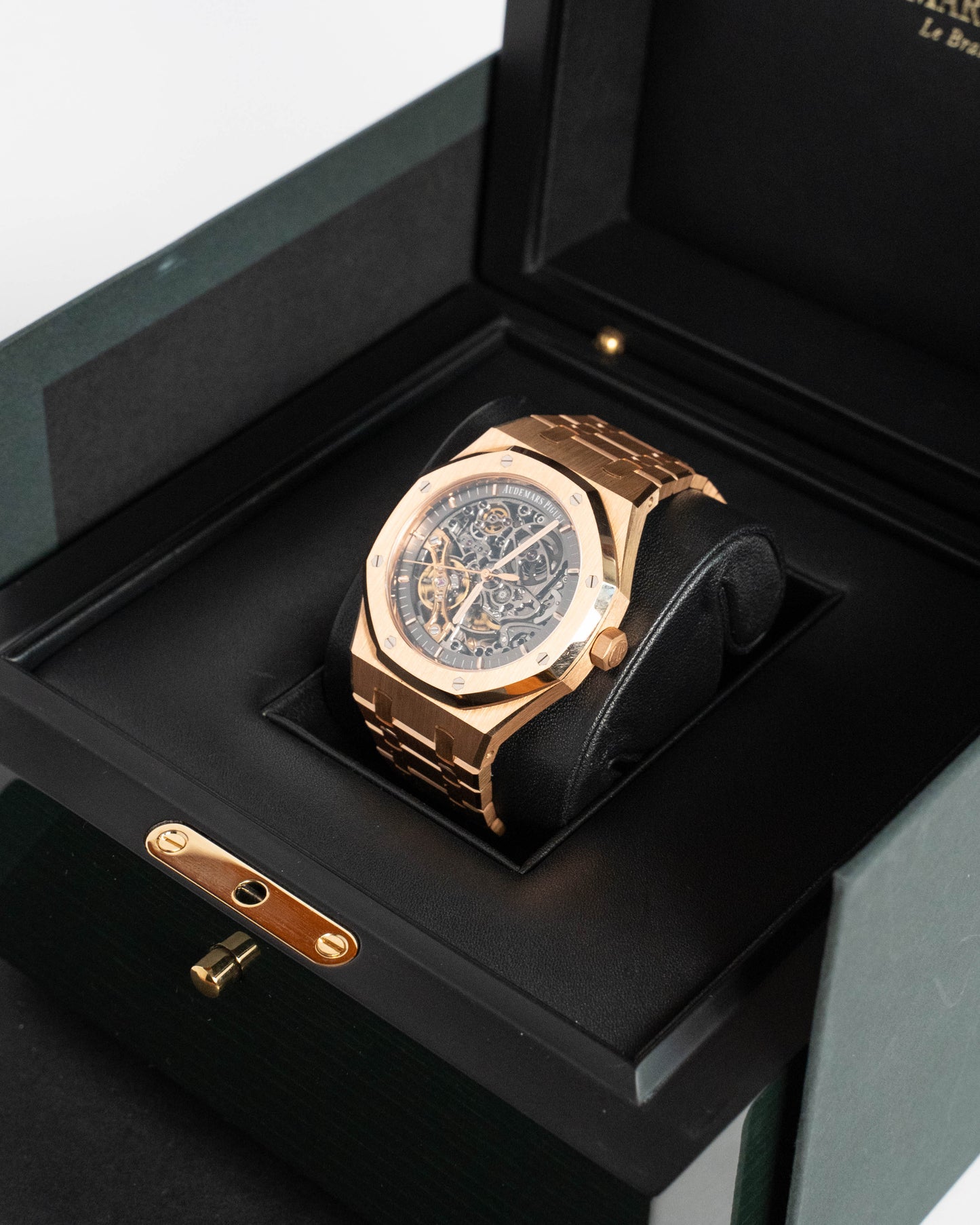 Audemars Piguet Royal Oak Double Balance wheel Openworked 2020 Full Set Skeleton Rose Gold