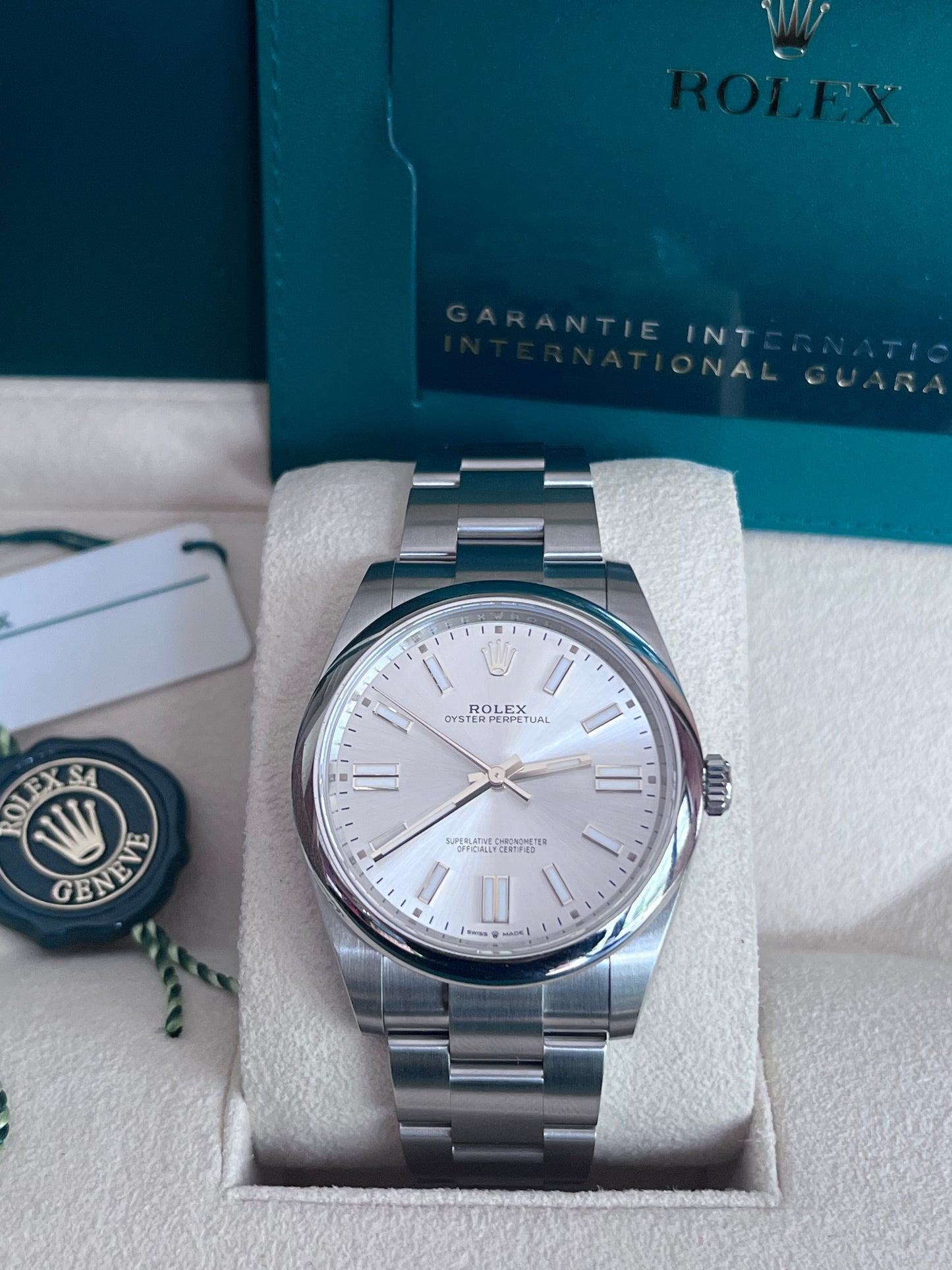 Rolex Oyster Perpetual 41mm with a silver dial New Unworn 2024