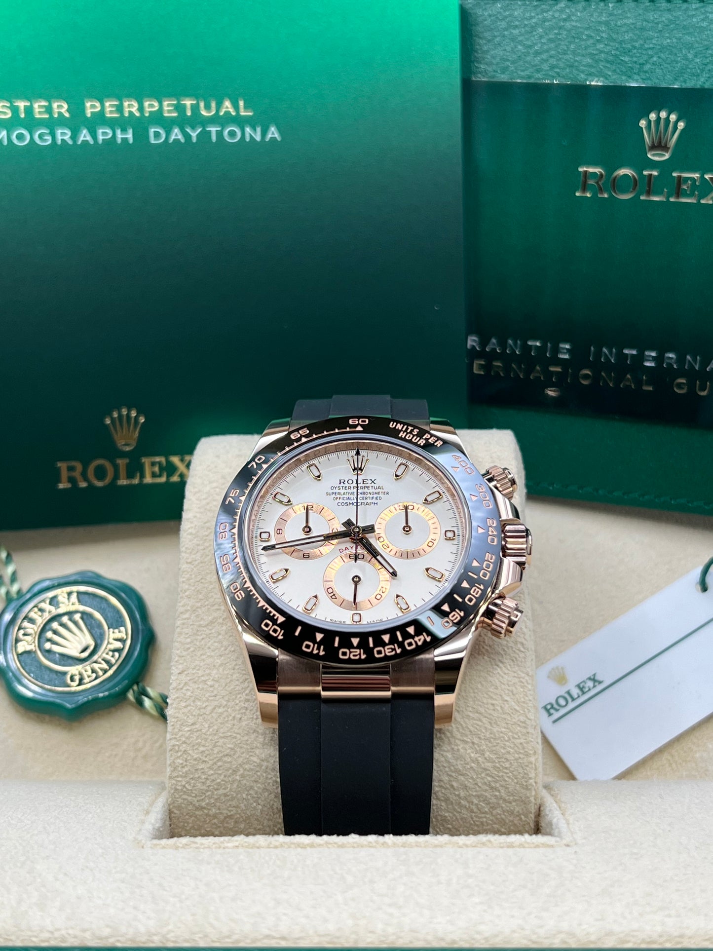 Rolex Daytona Oysterflex Rose Gold Ivory Dial 116515LN 2023