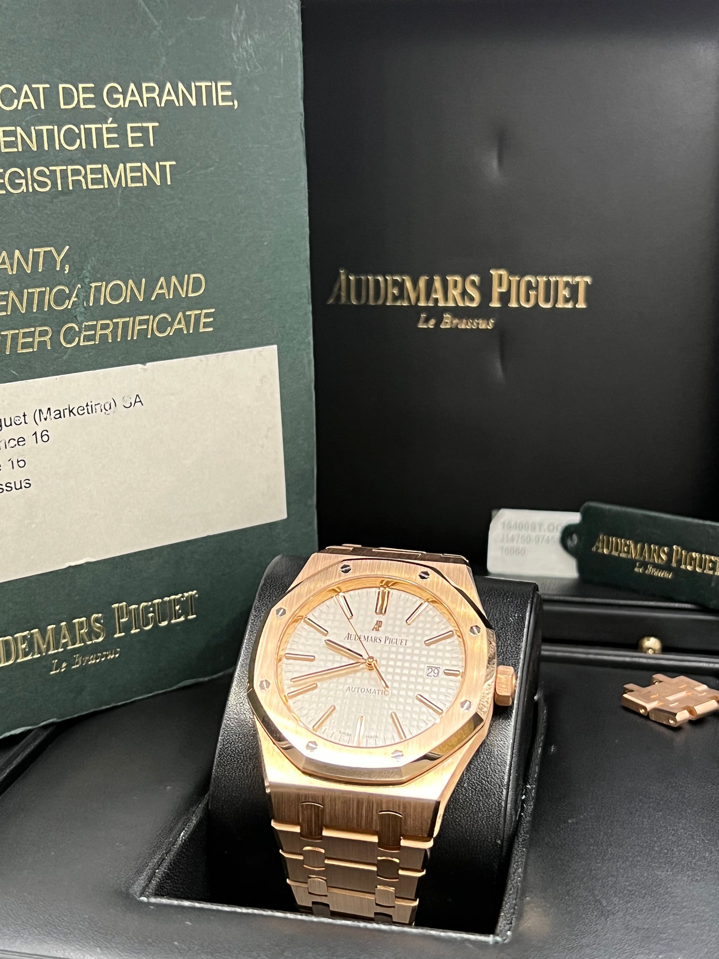 Audemars Piguet Royal Oak 18k Rose Pink Gold 41mm selfwinding openback 15400OR 2017 Full Set