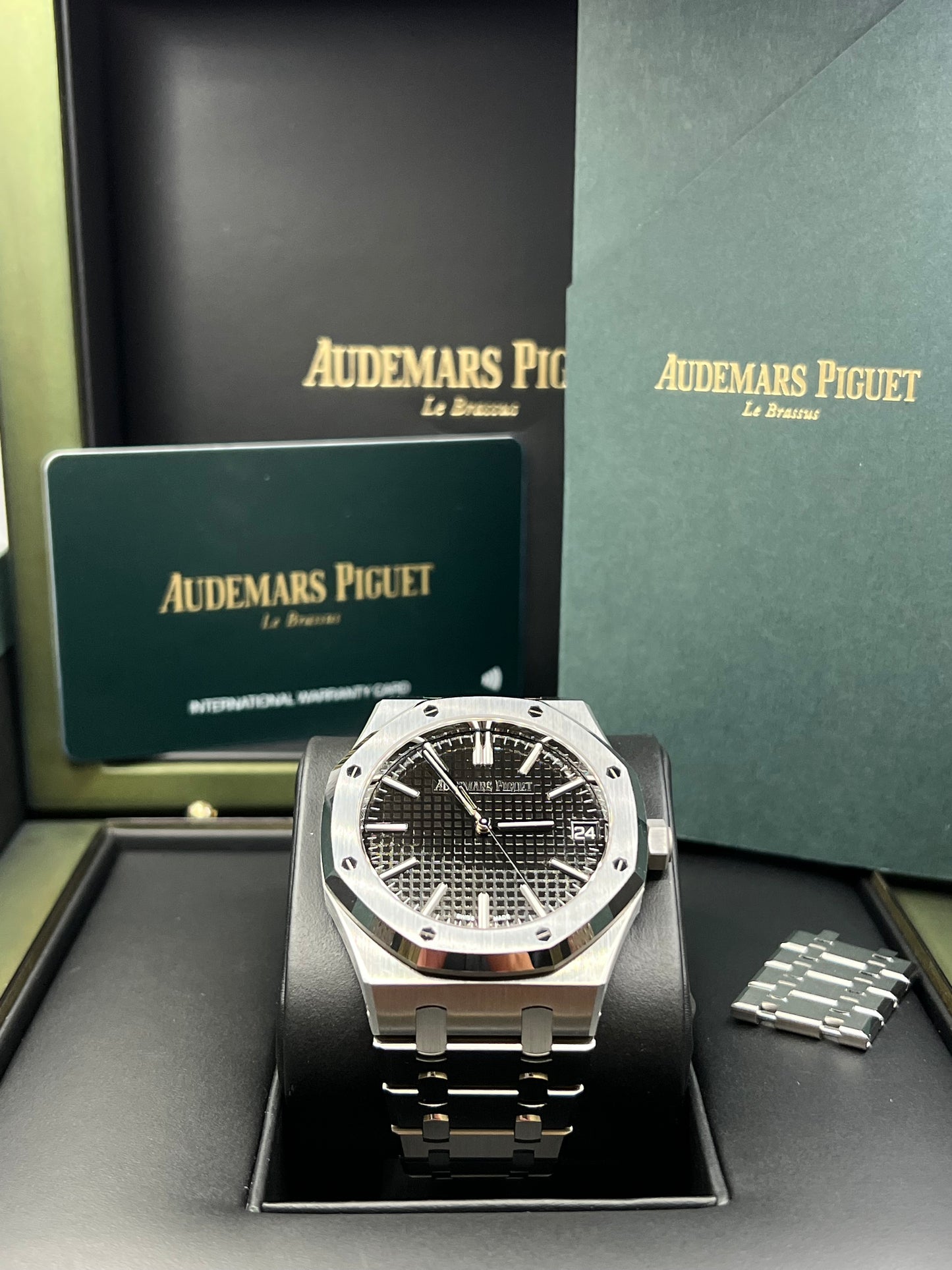 Audemars Piguet Royal Oak Self Winding 50th Anniversary Black Dial 2022 Full Set 15510ST.OO.1320ST.07