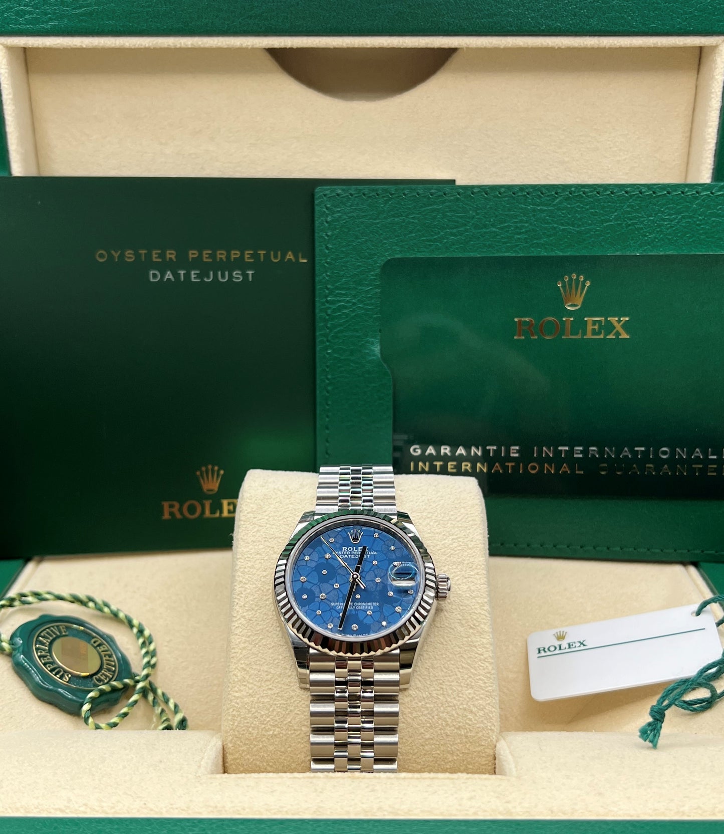 Rolex Datejust Lady 31 Blue Floral Diamond Motif 278274 2023