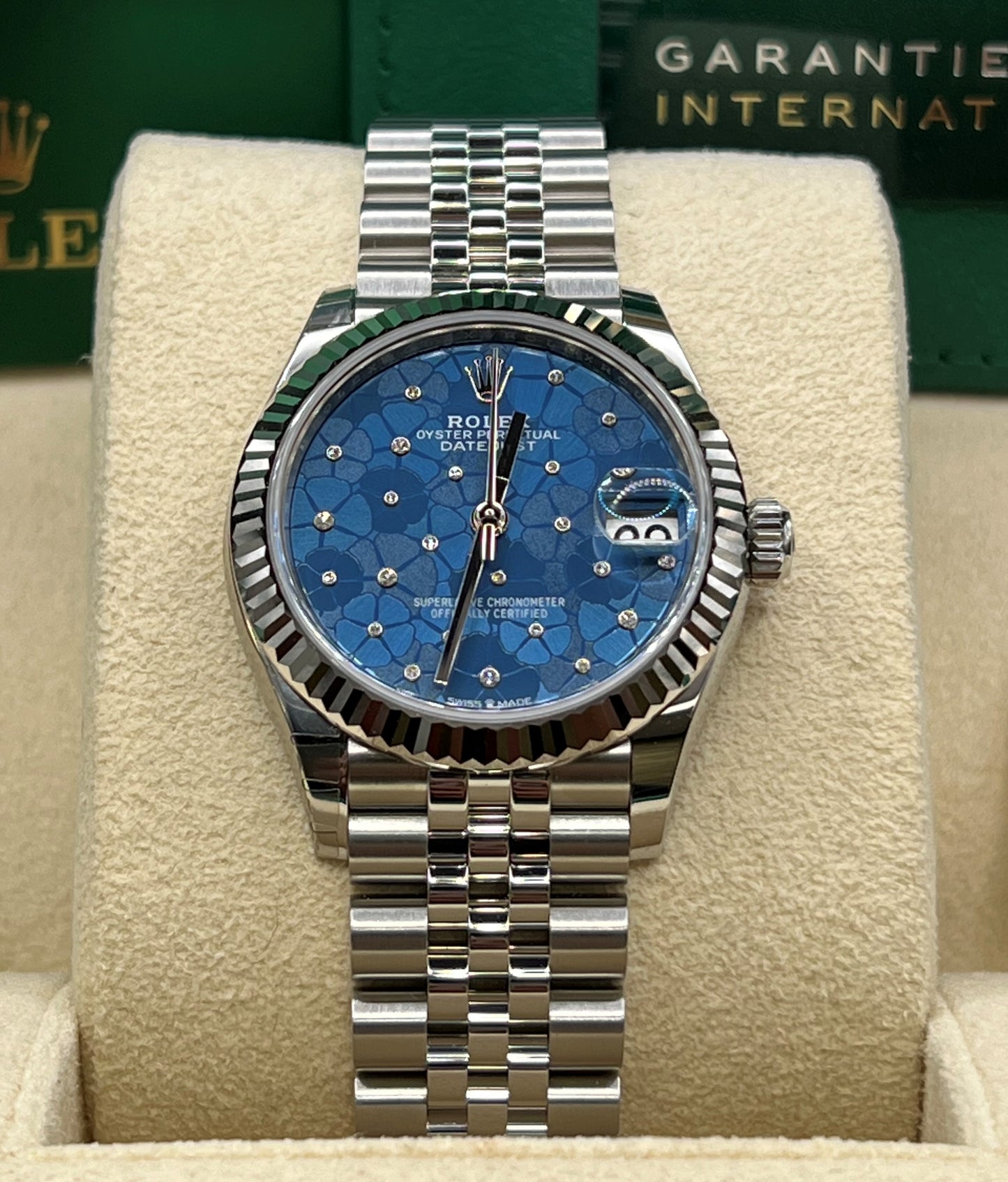 Rolex Datejust Lady 31 Blue Floral Diamond Motif 278274 2023