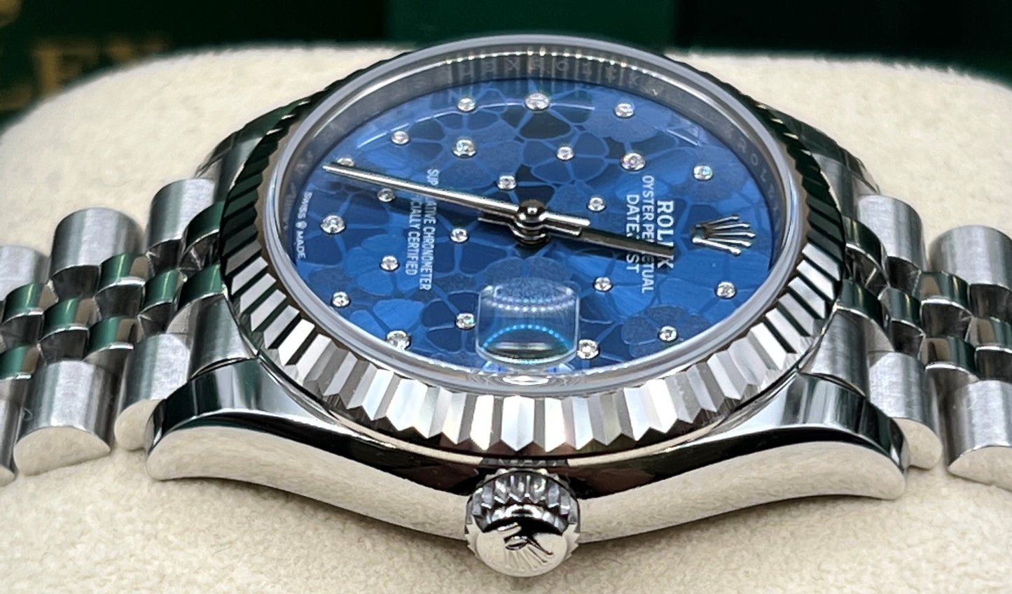 Rolex Datejust Lady 31 Blue Floral Diamond Motif 278274 2023