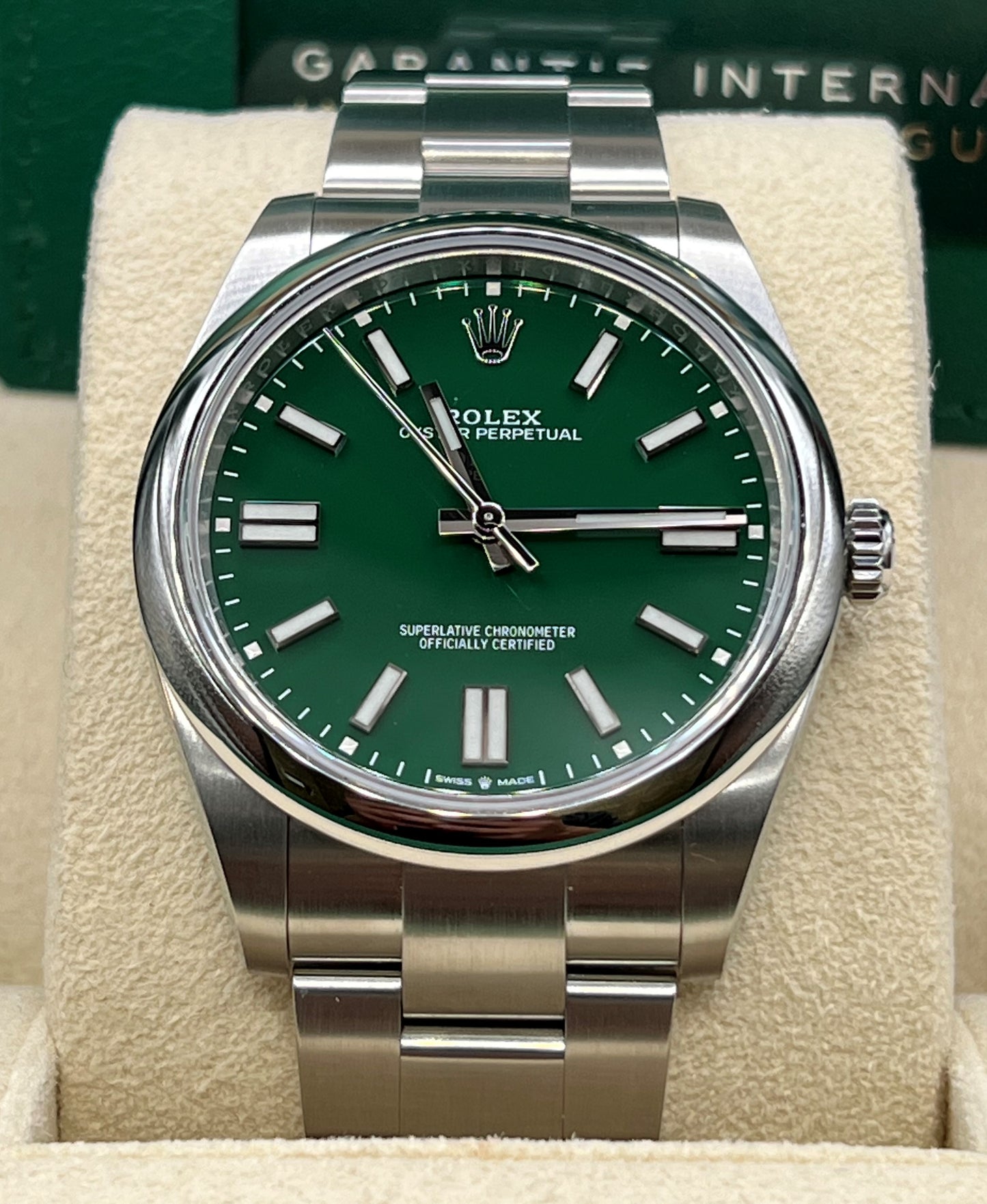 Rolex Oyster Perpetual 41 Green Dial 124300 2023 New